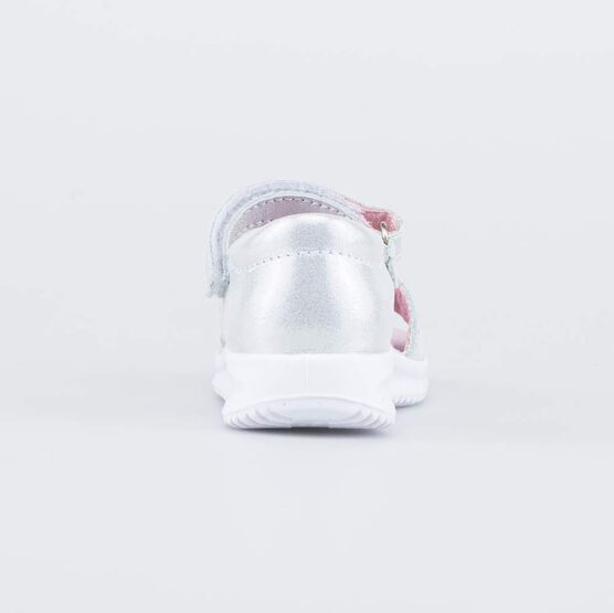 422077-21 Босоножки для девочки из натуральной кожи для девочки серебрист. фото №5