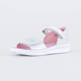 422077-21 Босоножки для девочки из натуральной кожи для девочки серебрист.