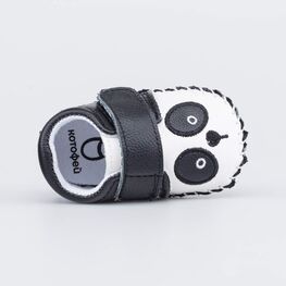 002134-11 Пинетки из натуральной кожи Панда для мальчики чер-бел фото №4