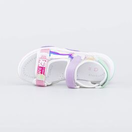 524088-22 Сандалии на липучках для девочки для девочки белый фото №4