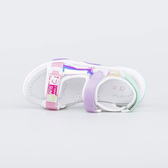 524088-22 Сандалии на липучках для девочки для девочки белый фото №4