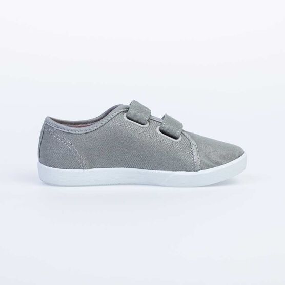 531066-11 Кеды на липучках для девочки серый фото №2