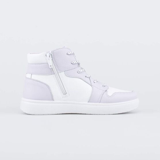 552291-13 Ботинки в кедовом стиле для девочки бел-сир фото №2