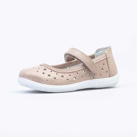 532234-26 Туфли-балетки для девочки кожаные для девочки золотой