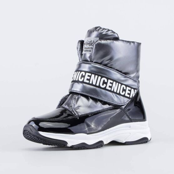 654047-42 Сапожки-дутики для девочки для девочки серый