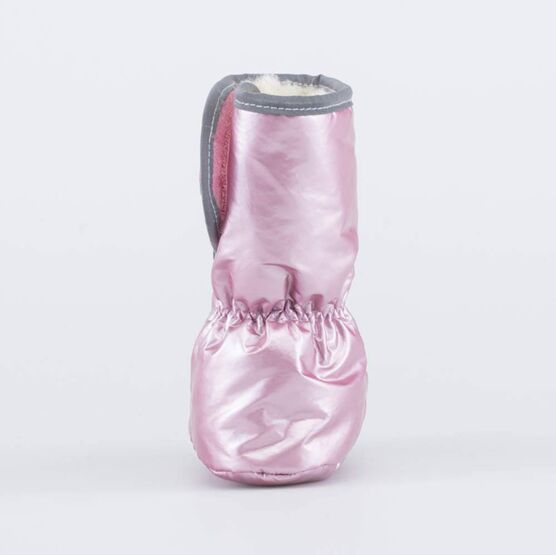 001107-42 Теплые меховые пинетки для девочки розовый фото №5