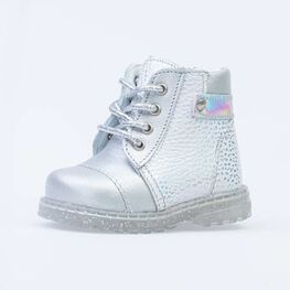 052142-21 Ботинки для первых шагов для девочки серебристый