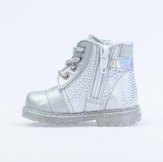 052142-21 Ботинки для первых шагов для девочки серебристый фото №2