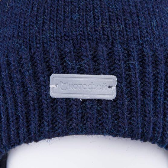 07711569-40 Шапка на завязках для мальчика для мальчики синий + горчичный фото №3