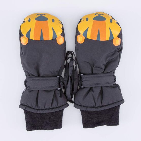 07721145-40 Варежки утепленные Тигренок для мальчики черный