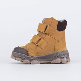 152360-44 Зимние ботинки на липучках для мальчика для мальчики коричневый фото №2
