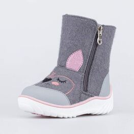 167070-42 Валенки на молнии Спящая Лама для девочки сер-роз