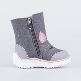 167070-42 Валенки на молнии Спящая Лама для девочки сер-роз фото №2