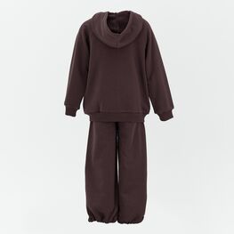 07864099-40 Коричневый костюм зип-худи + брюки для девочки для девочки коричневый фото №2