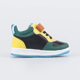 054007-24 Ботинки для первых шагов Звезда для мальчики черный + зеленый фото №2