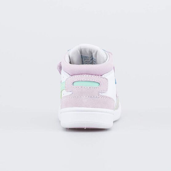 054008-71 Ботинки для первых шагов Львенок для девочки белый + сиреневый фото №5