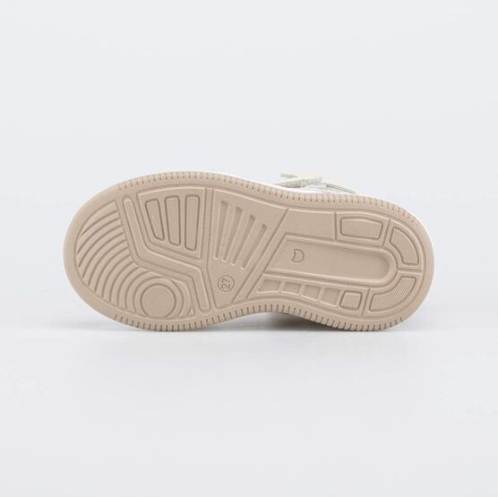 352416-13 Кожаные ботинки-кеды для девочки для девочки бежевый + розовый фото №3