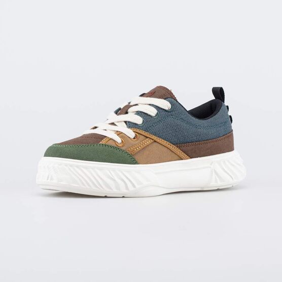 731190-13 Кеды на массивной белой подошве для мальчики зел-кор