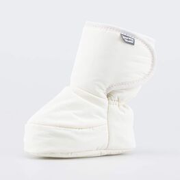 001117-45 Теплые меховые пинетки на липучке для девочки св.бежевый