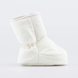 001117-45 Теплые меховые пинетки на липучке для девочки св.бежевый фото №2