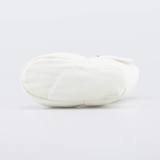 001117-45 Теплые меховые пинетки на липучке для девочки св.бежевый фото №3