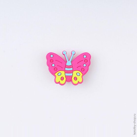 03014005-40 Украшение для обуви Бабочка фуксия для девочки фуксия