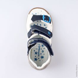 122128-24 Сандалии для мальчики бел-син фото №4