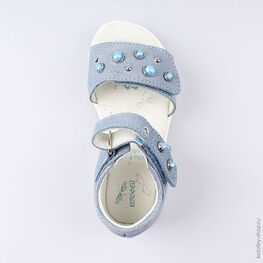 322076-23 Босоножки для девочки голубой фото №4