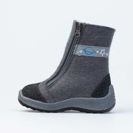 367128-41 Валенки детские Белый котик для мальчики серый фото №2