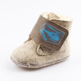 007011-43 Пинетки- валенки Вертолет для мальчики серый