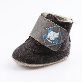 007011-44 Пинетки- из войлока Северный мишка для мальчики черный