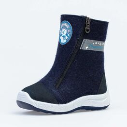 367128-42 Валенки детские Белый котик для мальчики синий