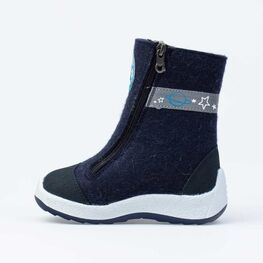 367128-42 Валенки детские Белый котик для мальчики синий фото №2