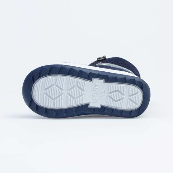 367128-42 Валенки детские Белый котик для мальчики синий фото №3