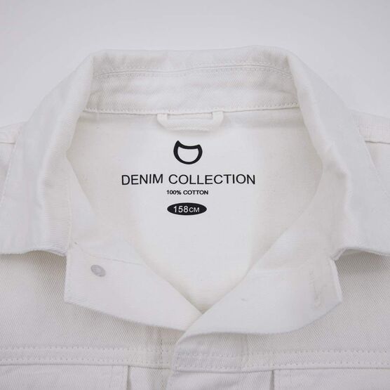 07805001-40 Джинсовая куртка для девочки бежевый для девочки бежевый фото №3