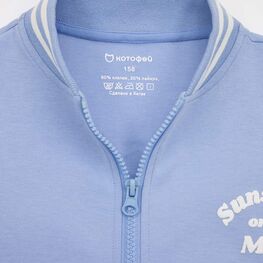 07808001-40 Бомбер для девочки для девочки голубой фото №4