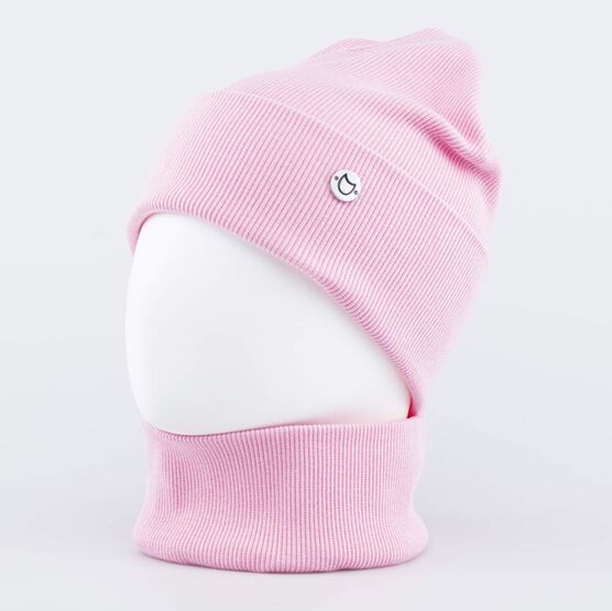 07811636-40 Комплект шапка+снуд двухслойный розовый для девочки розовый