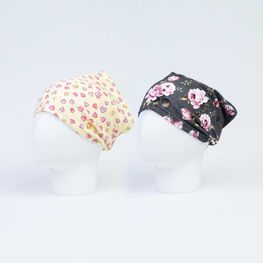 07811245-40 Косынка на резинке Пионы для девочки серый фото №2