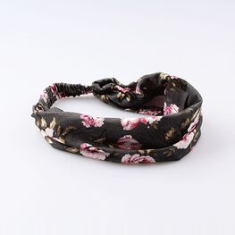 07811245-40 Косынка на резинке Пионы для девочки серый