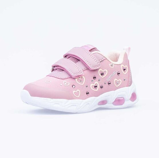 344264-72 Кроссовки с LED-подсветкой на подошве для девочки розовый
