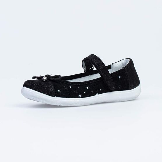 532233-26 Чёрные туфли-балетки Звездная ночь для девочки черный