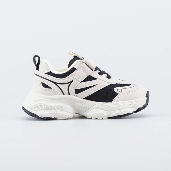 344540-11 Детские кроссовки на липучке для мальчики черный + бежевый фото №2