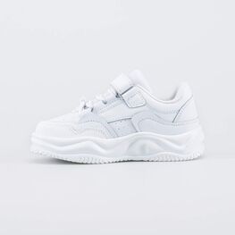 344521-71 Белые кожаные кроссовки на липучке для девочки белый фото №2