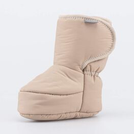 001117-44 Теплые меховые пинетки на липучке для мальчики бежевый