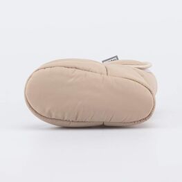 001117-44 Теплые меховые пинетки на липучке для мальчики бежевый фото №3