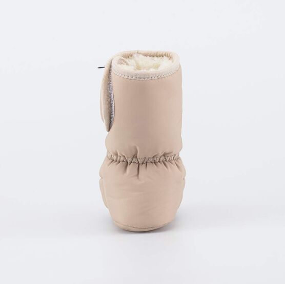 001117-44 Теплые меховые пинетки на липучке для мальчики бежевый фото №5