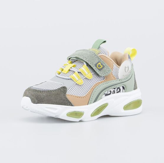 544206-12 Светящиеся кроссовки для мальчика для мальчики серый,зеленый