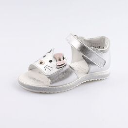322106-21 Сандали летние на липучке для девочки серебрист.
