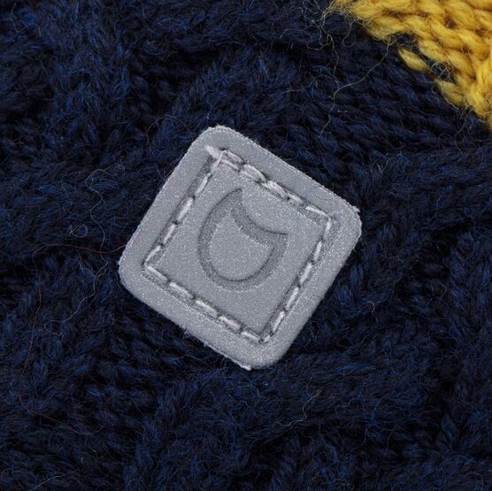 07711385-41 Зимняя шапка для мальчика на завязках для мальчики горчичный фото №3