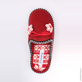 731021-11 Тапочки красные для девочки красный фото №4